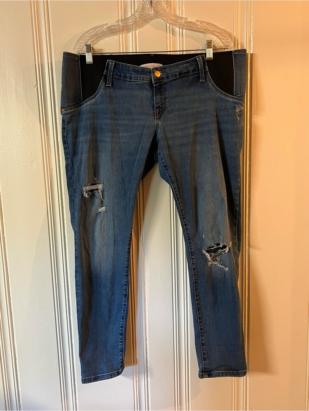 Isabel Maternity by Ingrid & Isabel Dark Blue Distressed Skinny Jeans